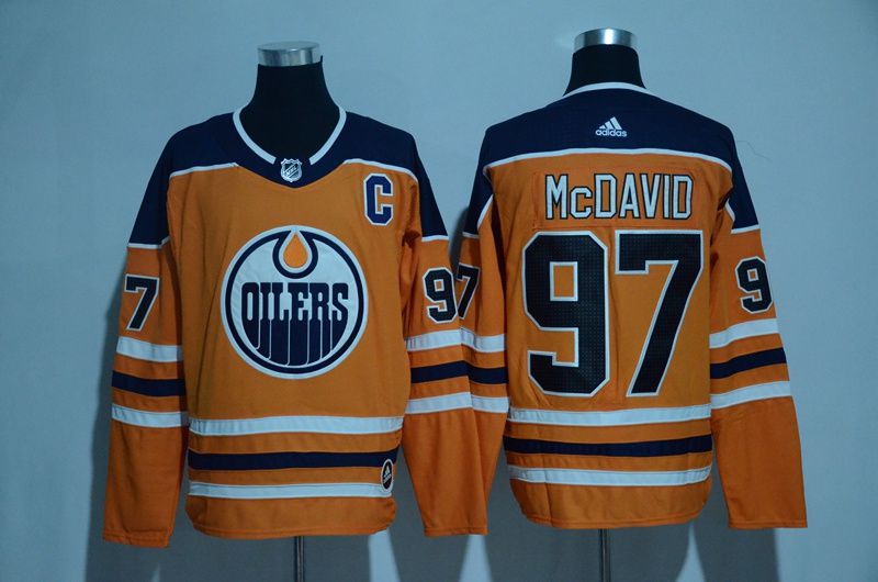 Men 2017 NHL Edmonton Oilers 97 McDavid orange Adidas jersey